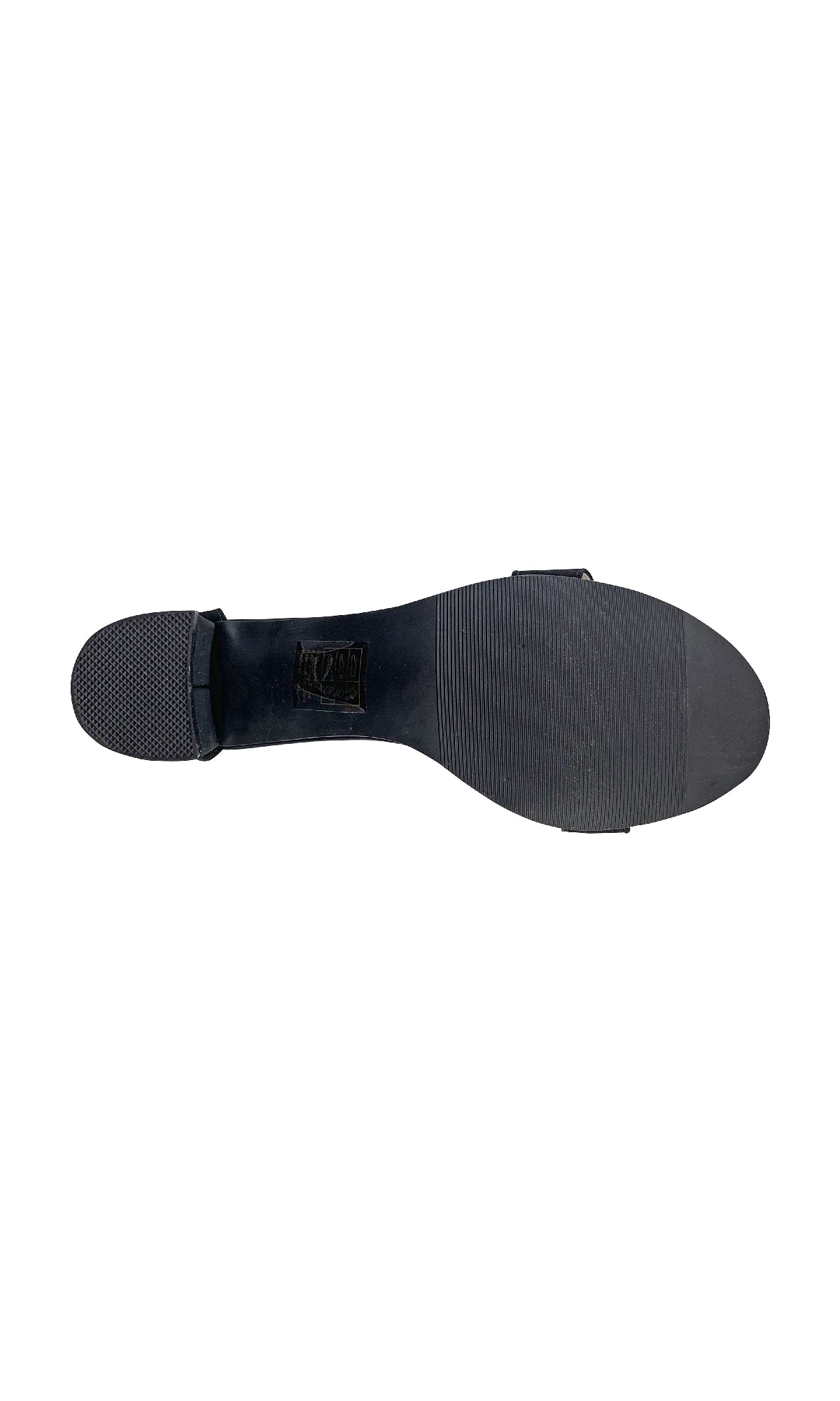 The January Black Suede Prom Shoes: Dyeables 4369 feature a black rubber sole with textured grip patterns and a slightly raised heel—ideal for block heels or chic buckle closures.